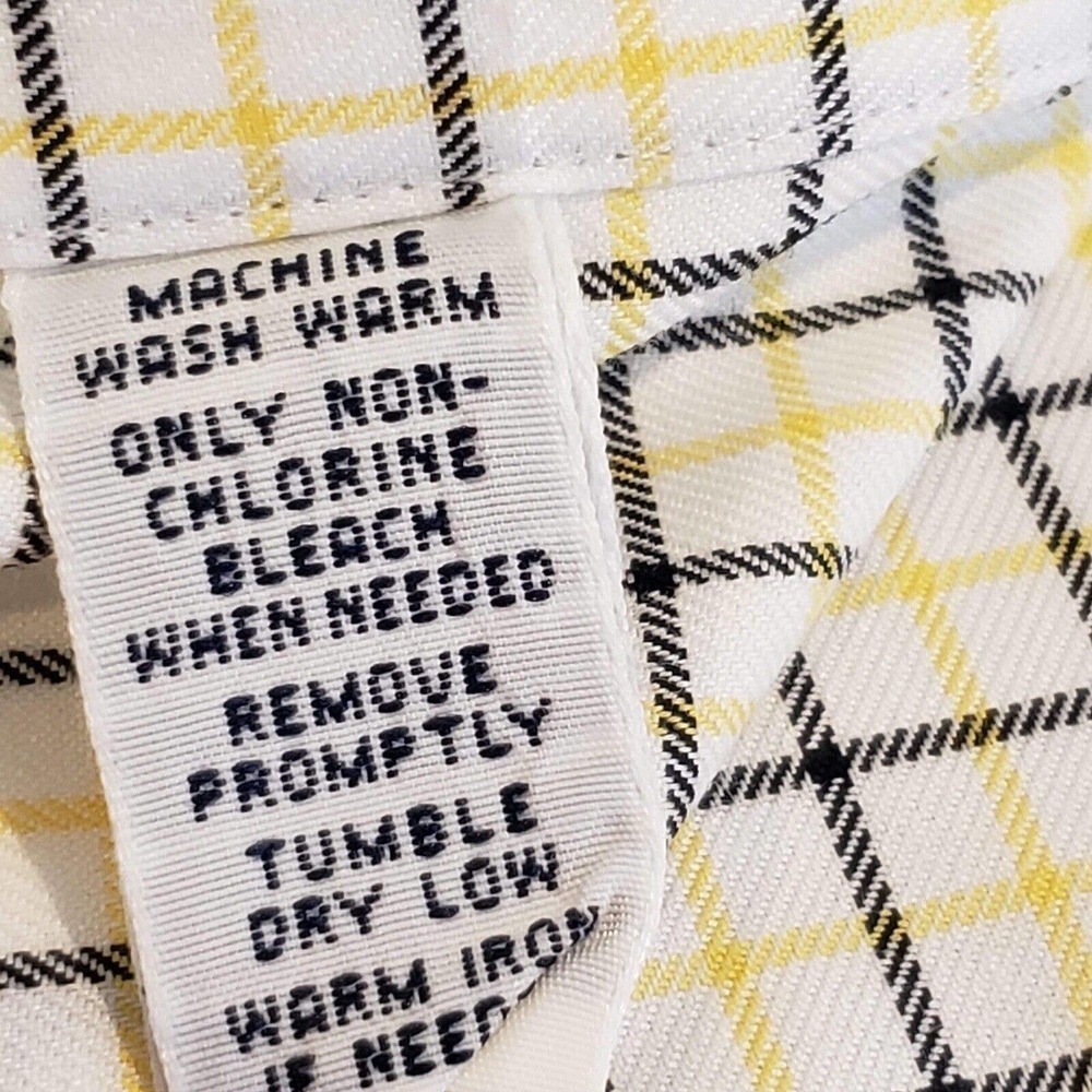Polo Ralph Lauren Oxford Men's Large Yellow Check LS Button Down Shirt Vintage - Picture 9 of 9